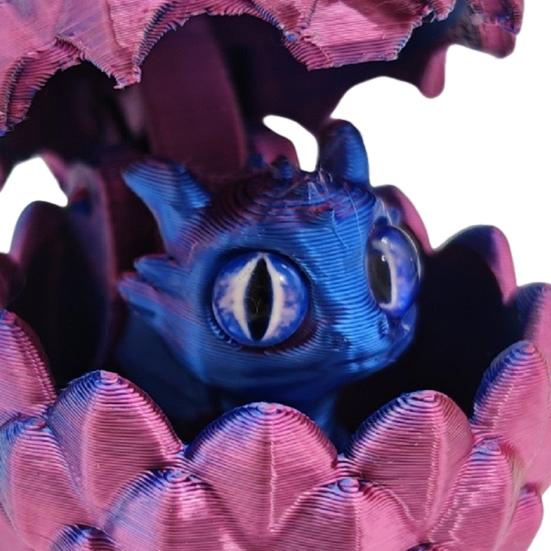 2Pcs 3D Printed Dragon Egg Figurine Movable Joints Dragon Figure Fidget Toy Dragon Egg with Articulated Dragon Inside Decoration Ornament