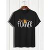 European Size Men's Forever Basketball Graphic T-Shirt, Casual Crew Neck Short Sleeve, Street Style Summer Top
