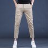 Young Men Summer Slim Fit Business Casual Pants With Stretch Cotton For Daily Wear