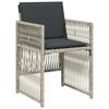 Garden Dining Set 9 pcs Light Grey Powder Coated Steel