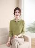 Mom's Autumn Knit Top - New 2026 Style for Middle-Aged & Elderly Women, Spring/Autumn Fashion Lapel Base Layer Shirt