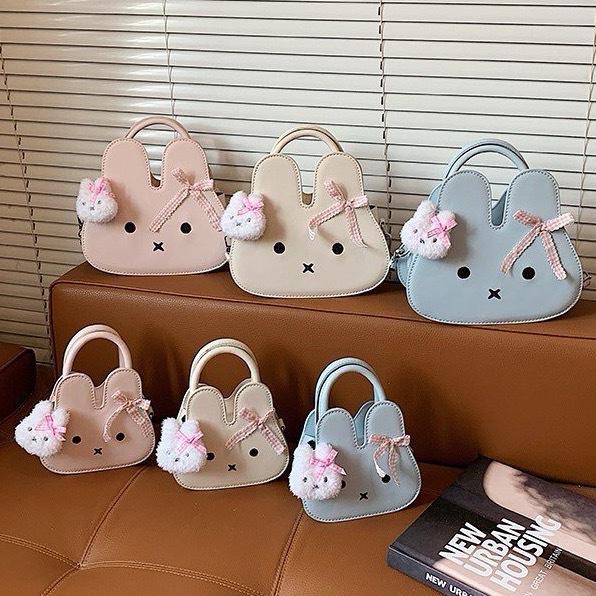 Kawaii Miffy  Handbag Premium Texture Cute 3D Bunny Shape Crossbody Bag Sweet Cartoon Single Shoulder Tote Versatile Gift