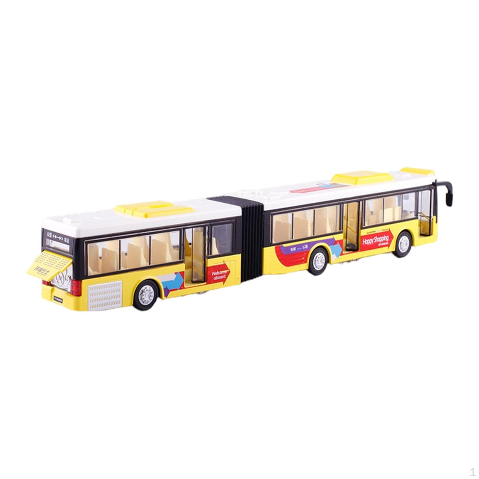 

Bus Toy Articulated Alloy Sounds Light Openable Doors Pull Back Suitable for Boys Girls Birthday жовтий