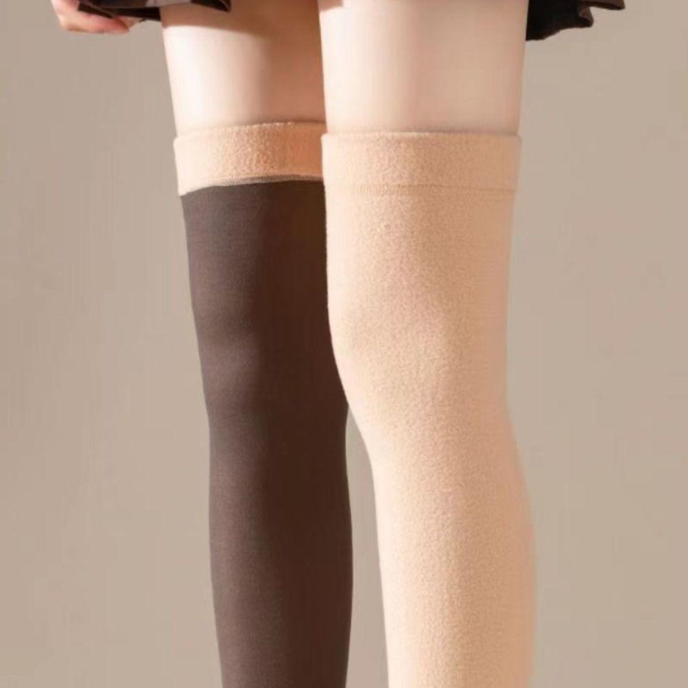 Velvet Translucent Stretch Socks Thickened Sexy Sock Boots Fashion Warm Knee Socks