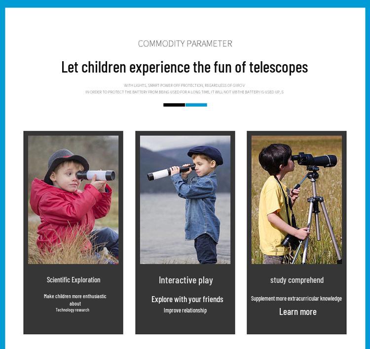 High-Definition Astronomical Telescope for Kids - 20-40x Eyepiece Science Experiment Toy