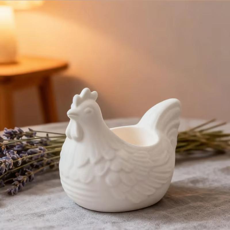 DIY 3D Little Chicken Candle Holder Epoxy Resin Mold, Plaster Hen Decoration, Candle Holder Silicone Mold, Desktop Storage