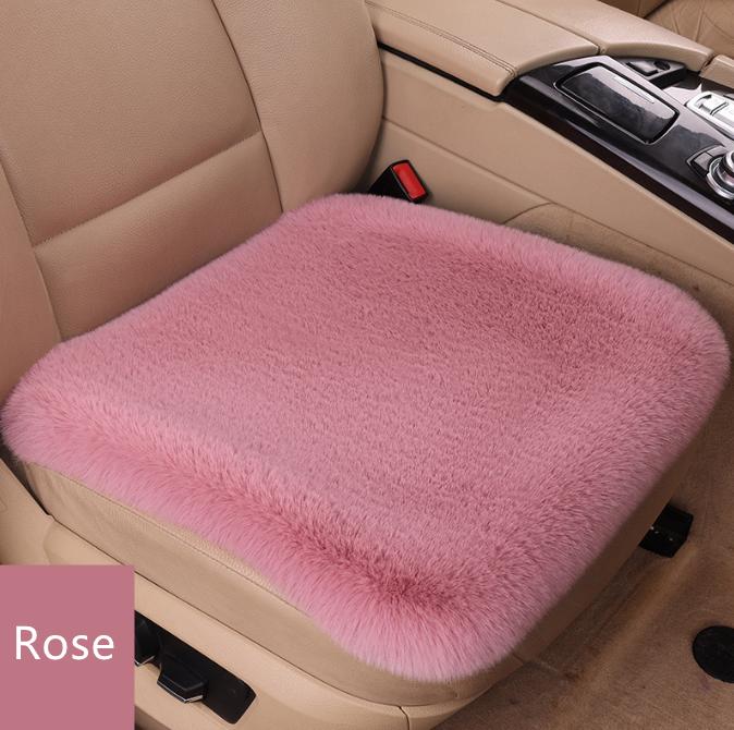 

Зимний теплый чехол на сиденье автомобиля, передняя и задняя подушка, плюшевый коврик, защитный коврик, аксессуары для подушек на стул 45cm ярко-розовый