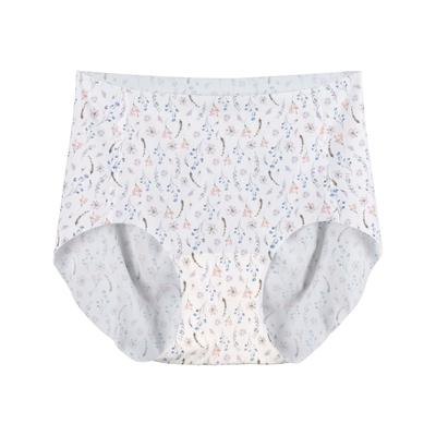 Slip in seta ghiacciata con stampa floreale a vita alta per donna, biancheria intima estiva in modal antibatterico con cavallo senza cuciture