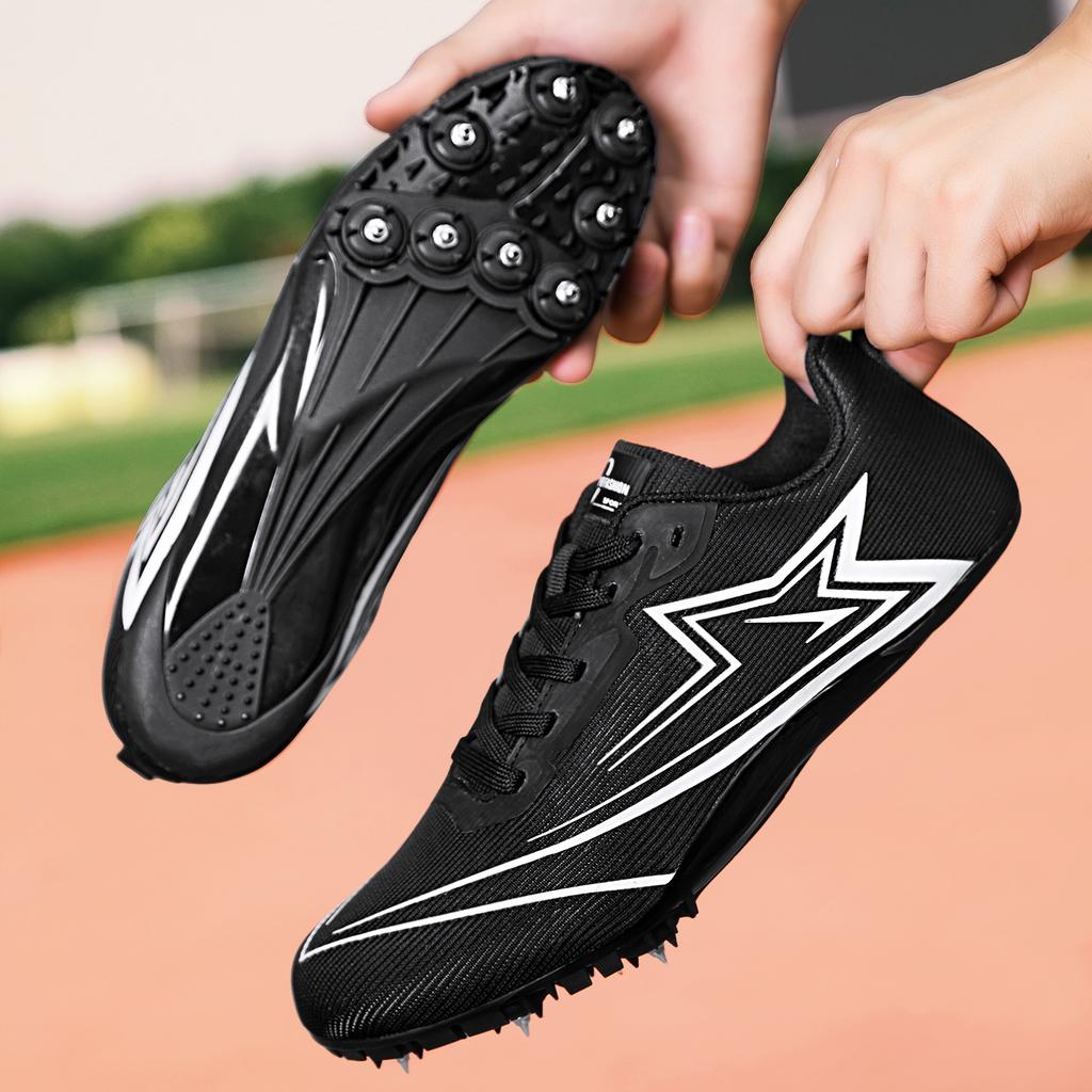 Men Track Spike Soft Field Sprint Shoes Professional Non Slip Nails Athletic Light Weight Race Racing Long Jump Running Match
