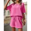 Effen Kleur Casual Losse Korte Broek Sets voor Vrouwen Elegante Zomer vrouwen Twee Stukken Pak Volledige Set Vrouwelijke Outfit Kleding