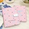 Pink Plaid Bow A5 Binder Kpop Card Holder Portable Refillable Idol Photocard Album for 3 Inch Cards Gift for Kpop Fans Collector