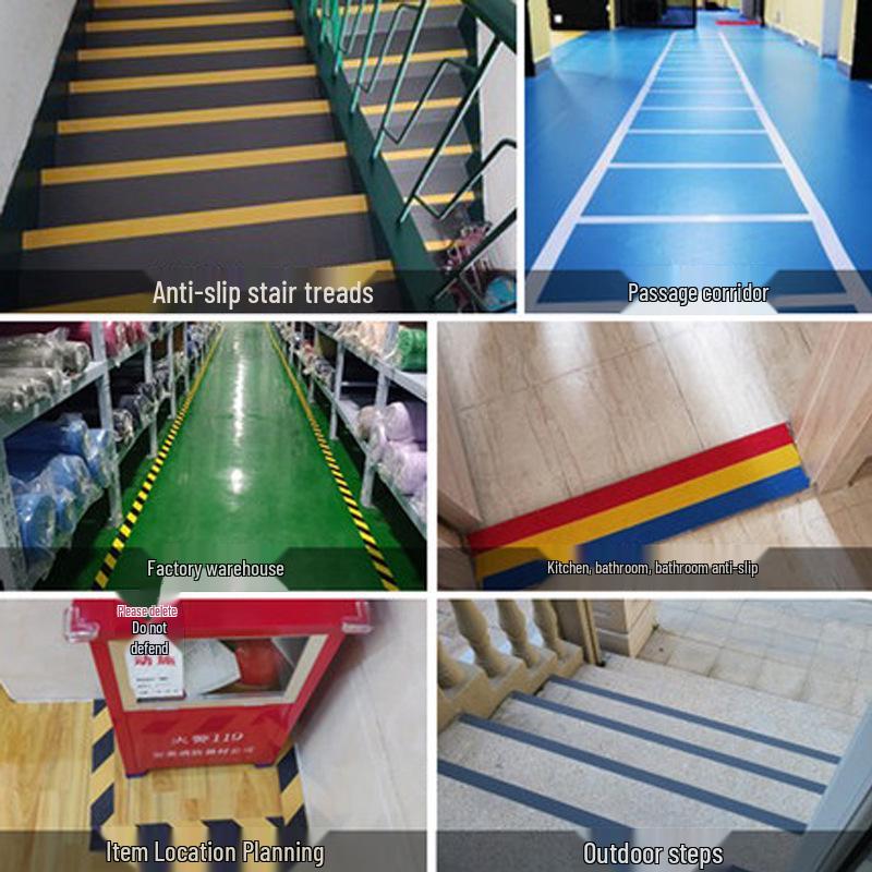 Black & Yellow Wear-Resistant Frosted Anti-Slip Tape for Stairs and Floors
