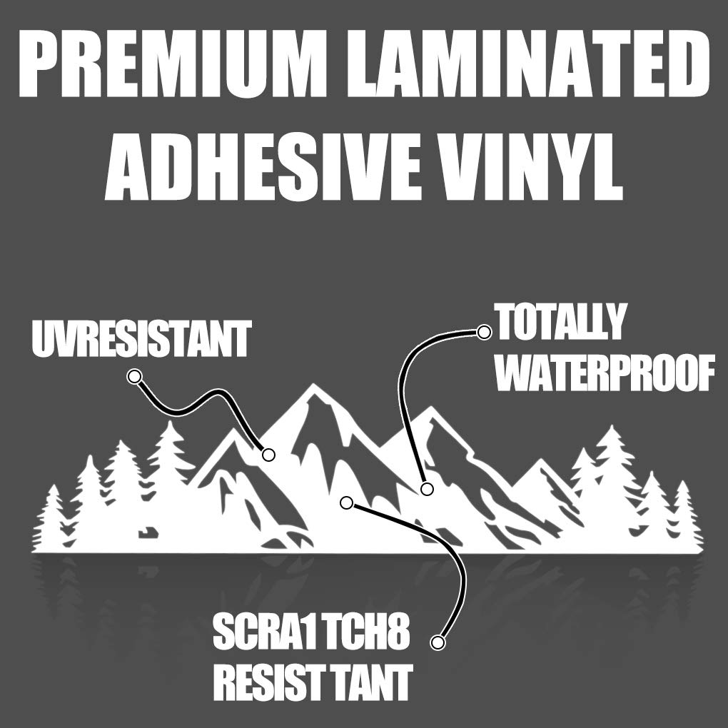 JINZHAO Tree Sticker Car Laptop Decal Vinyl Mountain Sticker Outdoor Bumper Sticker (Pack of 3) (White)