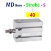 Cylinder Aluminum Alloy MD10/16/20/25/32X5*10X15X20X25X30X40X50X60S MD Free Installation Small Multi Position Fixed Pneumatic