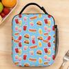 Cute Kawaii Fast Food Meal Print Lunch Bag For Child Designer School Lunch Box Casual Portable Oxford Cooler Bag