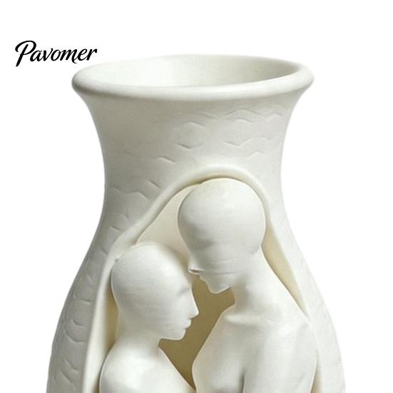 Abstract Body Art Vessel Human Vase Statue, 3D Printed Embracing Couple Sculpture Vase, Home Accent Ornament Decorative Dry Flower for Entryway Living