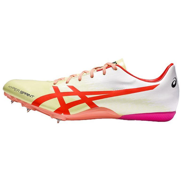 Asics Hyper Sprint 7 Professional Competition Leather Low Top Sprinting Shoes Men sneaker White Yellow 1093A194-301
