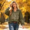 Women's Casual Two-Piece Collared Blouse with Color Block Spliced Design for Everyday Wear