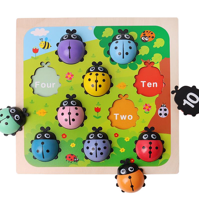 

Ladybug Counting Wooden Toy: Educational Puzzle for Preschoolers