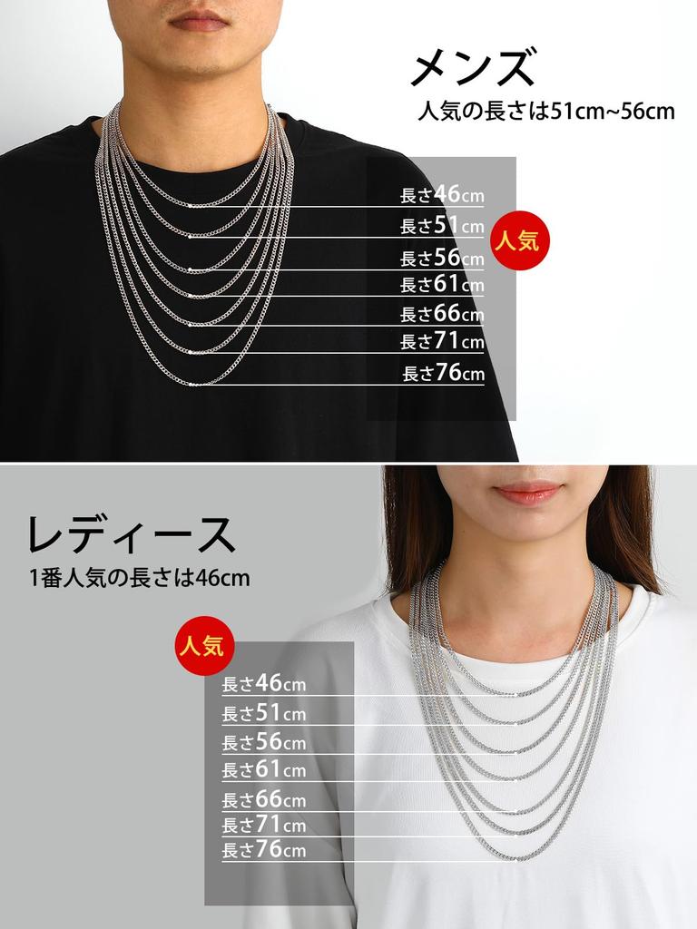 [ChainsHouse] Men's Curbside Curbside Necklace, Chain Only, Silver, Surgical Stainless Steel, Hypoallergenic, 50cm, 4mm, Accessory