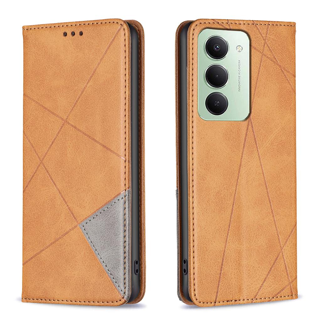 For Xiaomi Redmi 15 5G (Global) (169mm) Case Card Slots Geometry Imprint Leather Phone Cover