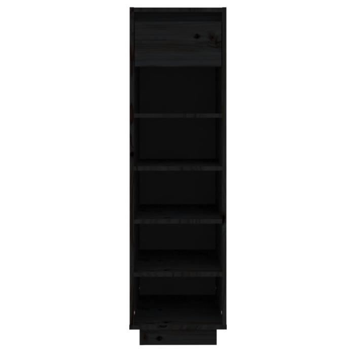 VidaXL Armoire à chaussures Noir 34x30x105 cm Bois de pin massif 813559