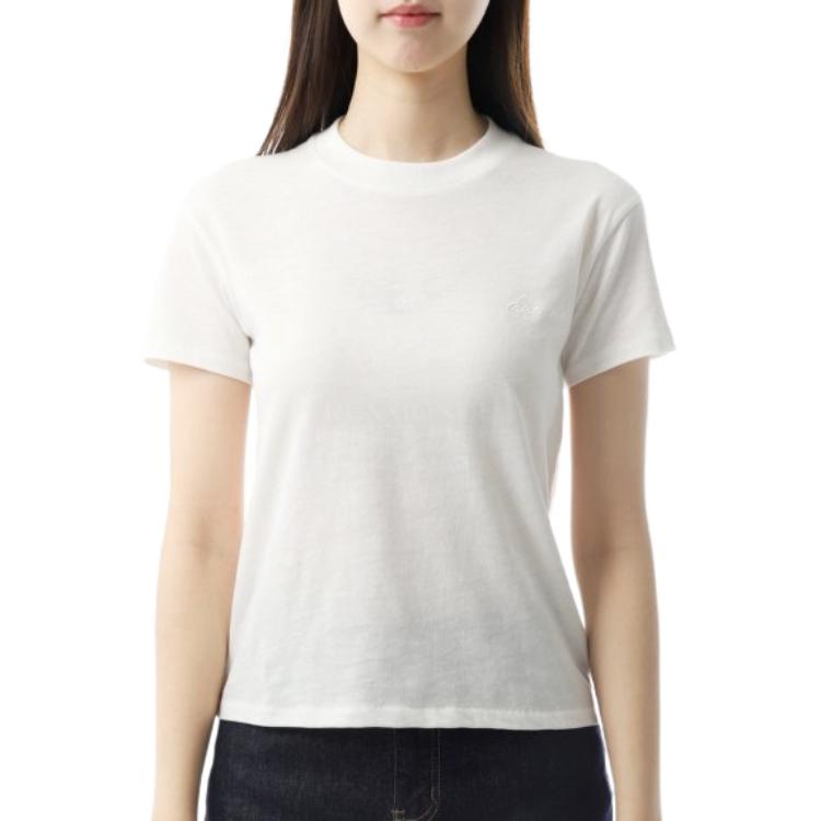 Fear of God Essentials Embroidered Classic Tee Ivory Women Tops Cream 125HO255862FW
