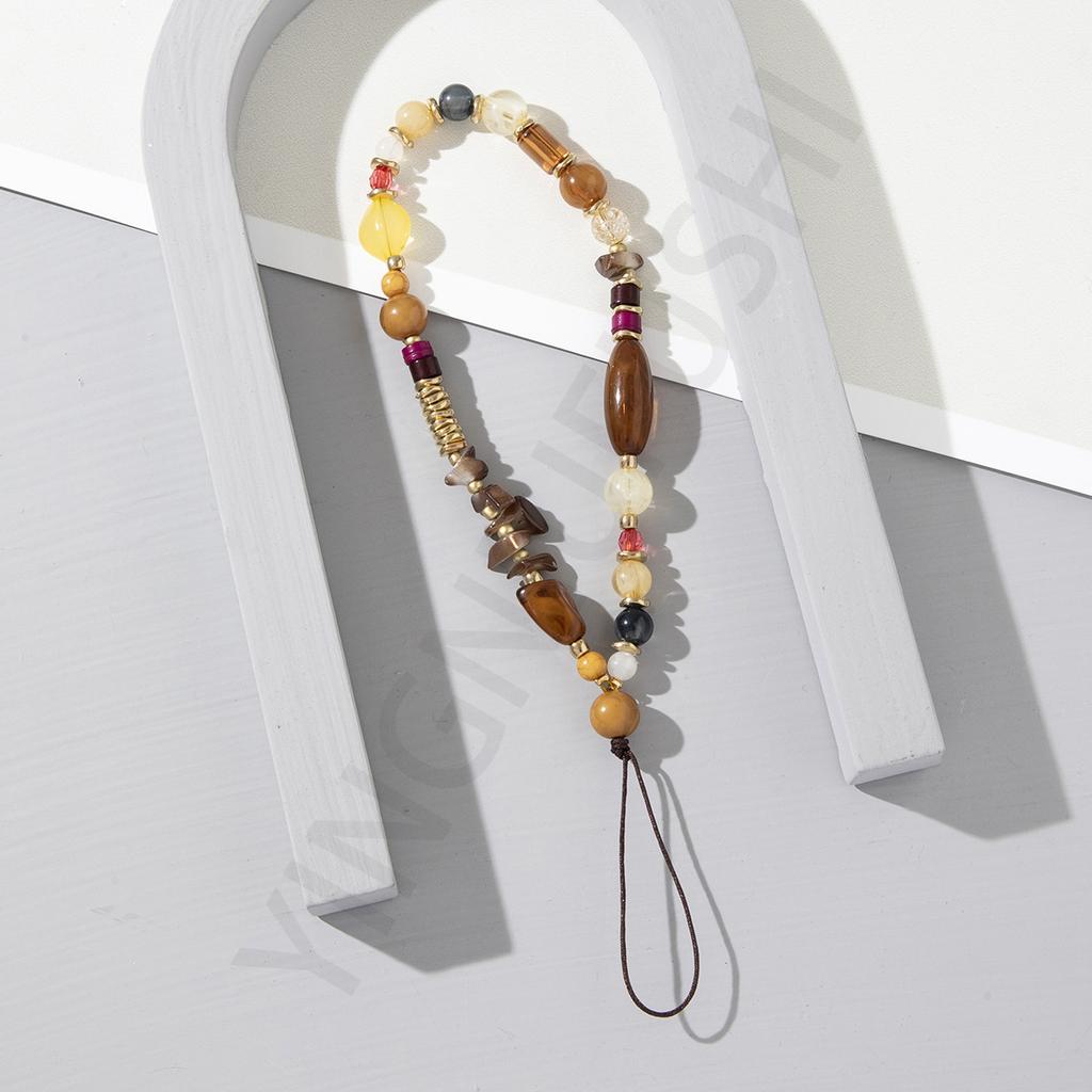 Hot Sale Bohemian Color Acrylic Beaded Mobile Phone Chain Fashion Mobile Phone Case Hanging Chain Short Hanging Accessories