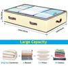 Bed Under Storage Bag With Dual Zippers For Bedroom Organizing And Protection