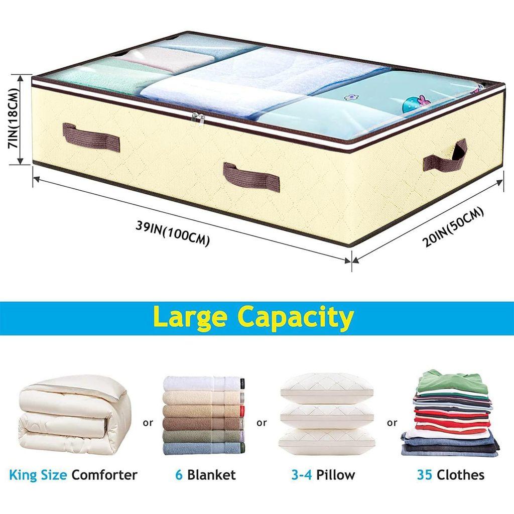 Bed Under Storage Bag With Dual Zippers For Bedroom Organizing And Protection