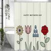 Happy Mother's Day Colorful Flower Shower Curtain, Bathroom Decorative Shower Curtain, Waterproof Shower Curtain with Hooks