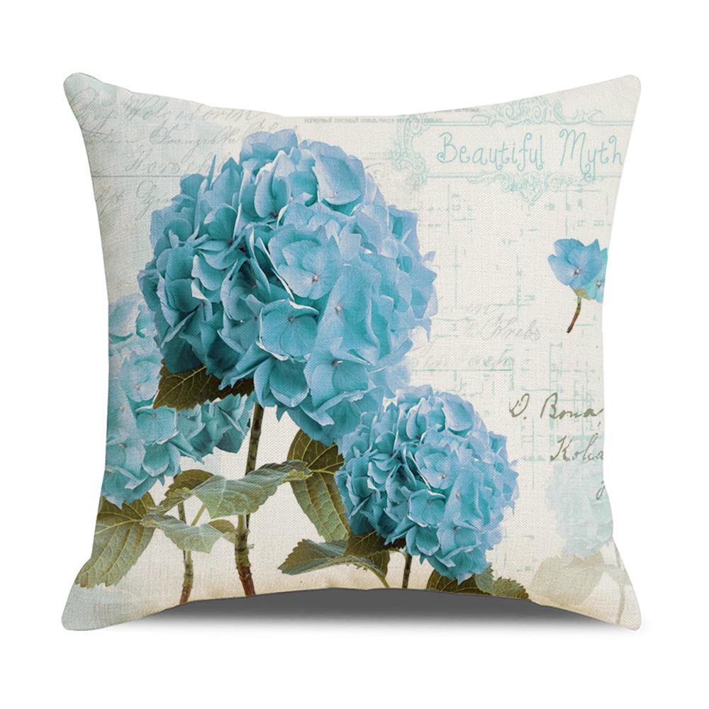 New Vintage Floral Pillow Linen Printed Sofa Home Office Decorative Cushion Cover
