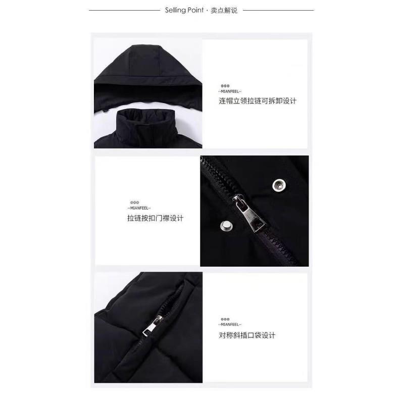 Oversized Long Black Puffer Coat Women Men Unisex Winter Warm Thick Cotton Padded Jacket With Hood