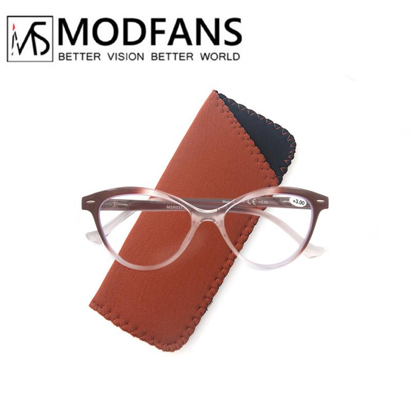 MODFANS Lady Cat Eye Reading Glasses ladies Spring Hinge Lightweight Presbyopic Readers Eyeglasses with Diopter +0.5 to +4.0