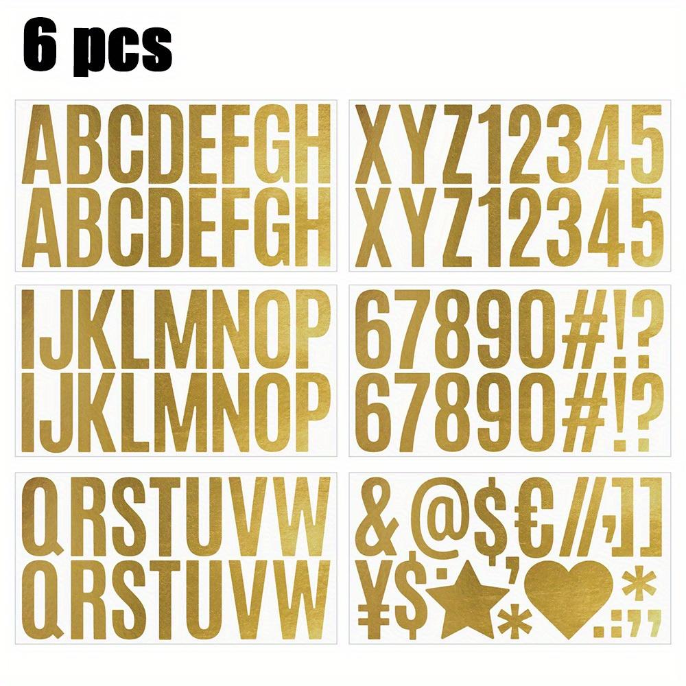 

1 комплект/6 шт. 2,5-дюймовая бронзовая наклейка с буквами алфавита, большая наклейка с буквенно-цифровым символом, декоративная самоклеящаяся наклейка на почтовый ящик автомобиля своими руками 6pcs