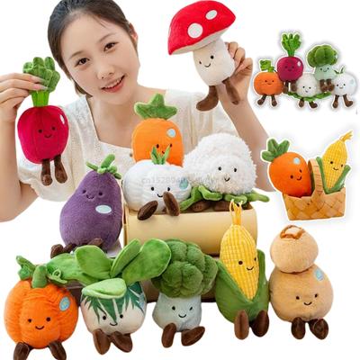 Adorable Vegetable and Fruit Series Cabbage Eggplant Mushroom Carrot Corn Pumpkin Plush Dolls Soft Home Decor Gifts For Kids