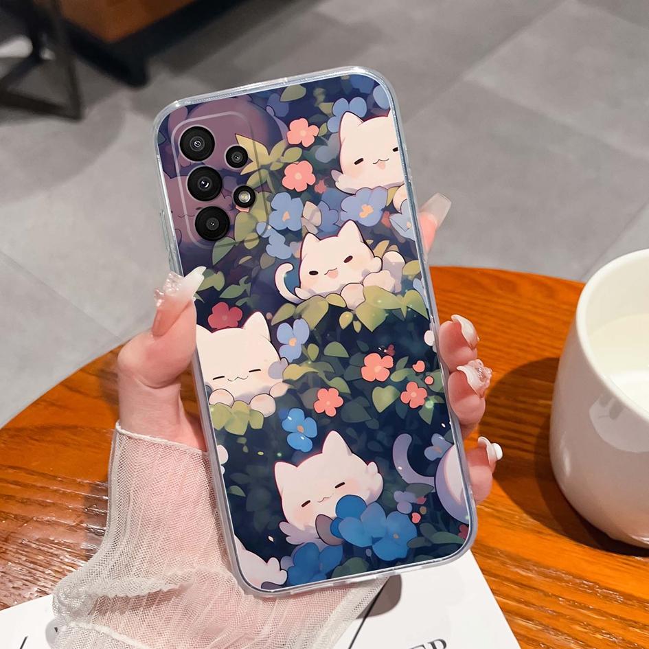 Чохол для Samsung A23 A24 A30 A31 A32 A33 A34 A40 A41 A50 A51 A52 A3 A5 Cover Lovely Rabbit Cartoon Pattern Silicone Soft Camera Protection For Samsung