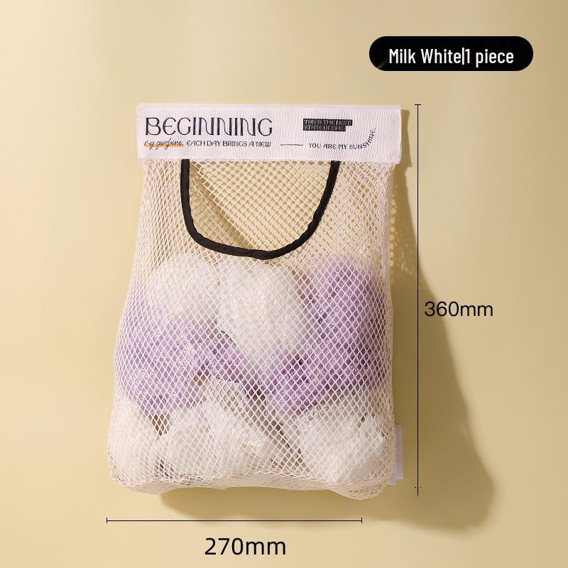 Wall-Mounted Kitchen Trash Bag Organizer - Large Capacity Velcro Mesh Holder