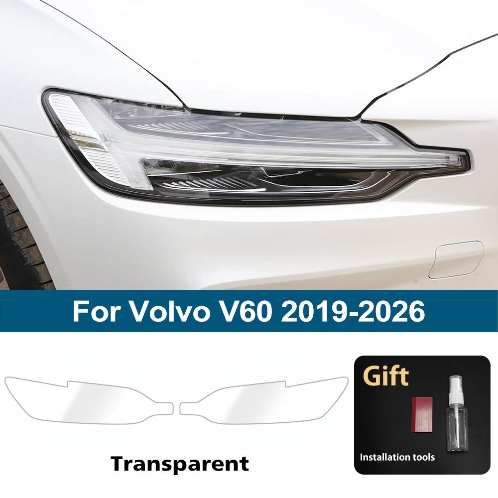 

Anti-Scratch TPU PPF Car Headlight Cover for Volvo V60 2014-2026 High Gloss Smoke Black Pre-Cut Vinyl Wrap Protection Film Kit For V60 19-26 CLR
