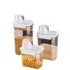 Airtight Kitchen Storage Container: Food-Grade Transparent Plastic Canister for Grains, Rice, and Beans.