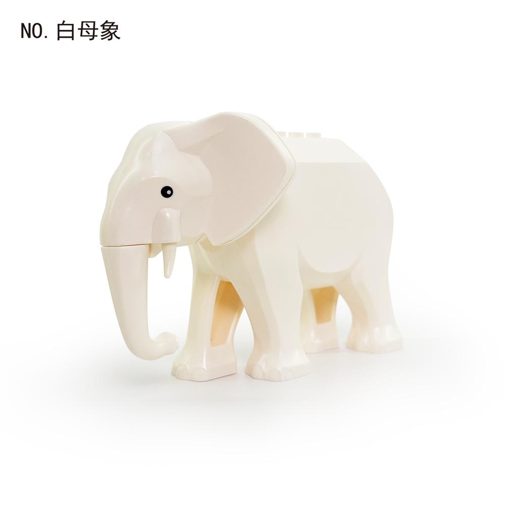 MOC City Animal Building Block Tiger Sika Deer Giraffe Chimpanzee Elephant Figures Zoo Fram Accessories Bricks Children Toys