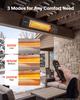Infrared Heater 2500W Electric Space Heater 3 Heat Settings Black, Remote & Panel Control, 24 Hours Timer, Premium PP Material, Even Warmth for