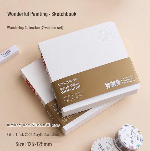 Blue Fruit Acrylic Cardstock Drawing & Doodling Mini Watercolor Pocket Book with Thickened Blank Pages
