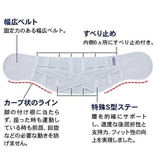 Alphax Waist Support Belt Corset, Made in Japan, Doctor's Corset, Premium Specification, Sizes M-L