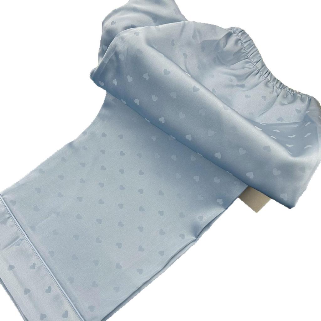 Ice Silk Women's Heart Jacquard Pajama Set - Long Sleeve & Pants