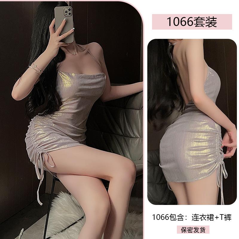 Sexy nightclub Hot Girl dress, feminine charm, backpack-butt revealing uniform, tempting, no-take off, erotic underwear 1066