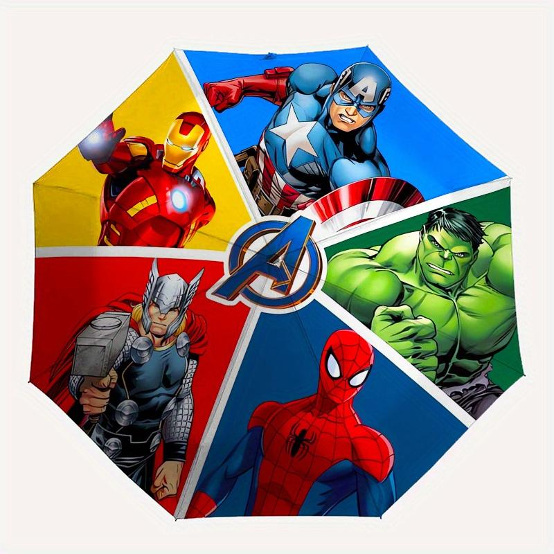 Disney Avengers,Superheroes,Comics Manual Opening and Closing Umbrella, 8-Rib Reinforced Folding Design, Lightweight