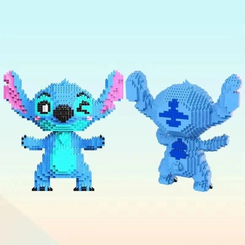 Chitarra Serie Stitch, Postura di Lettura, Assemblaggio di Blocchi da Costruzione, Modello 3D di Giocattolo Puzzle per Adulti e Bambini Collezione Regalo