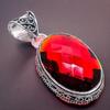 Mozambique Garnet Gemstone Handmade 925 Sterling Silver Jewelry Pendant 2.17" AH-760