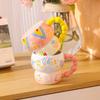 Hand-Painted Relief Ceramic Breakfast Cup Large Capacity Oat Cup Mug Cute Creative Household Cup Cartoon Water Cup